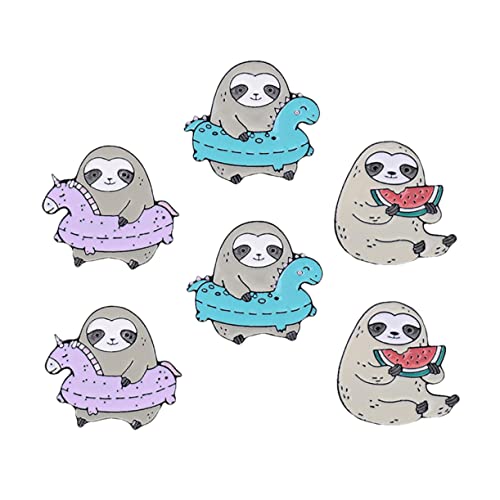 DEARMAMY 2 Sätze Teiliges Cartoon Broschen Niedliche Faultier Anstecknadeln Für Kleidung Taschen Und Schals Kreatives Für Freunde Und Familie Verarbeitung Einzigartiges Design 6 Stück * 2 von DEARMAMY