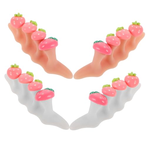 DEARMAMY 2sätze Zehentrenner Aus Silikon Zehenspreizer Für Männer Und Frauen Maniküre-werkzeuge Mit Erdbeerdekor Pediküre-zubehör Kompakt Und Tragbar Für Nailart Und Zehenausrichtung von DEARMAMY