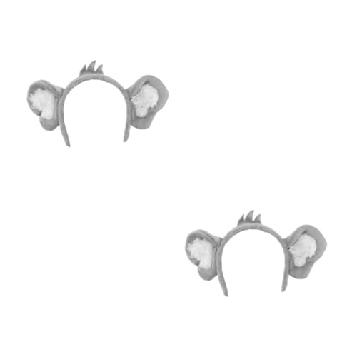 DEARMAMY 2 Stck Koalaohren Haarreif Light Grey Leichtes Cartoon Stirnband für Kindergeburtstag Party und Cosplay Niedliches Fotorequisit für Mädchen Modisches und Bequemes Accessoire von DEARMAMY