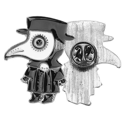 DEARMAMY 2 Stck Plague Doctor Broschen aus Langlebige Anstecknadeln für Kleidung und Rucksäcke Robuste Schwarze Emaille Pins zur Dekoration von Jacken Taschen Hüten und Schals Einfach zu von DEARMAMY