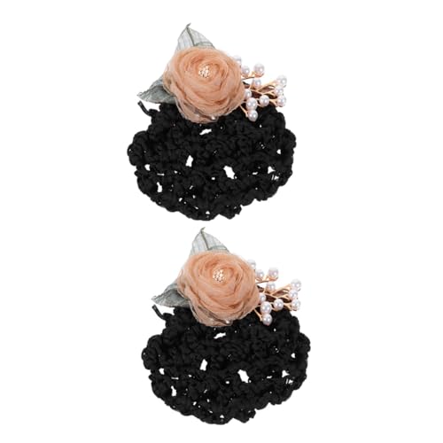 DEARMAMY 2stücke Blumen-haarnetz-clip Für Damen Dutt-haarnetz Mit Blumen-dekor Haar-dutt-abdeckung Für Party Und Alltag von DEARMAMY