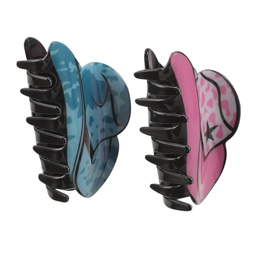 DEARMAMY 2stücke Kleine Haarspangen Für Frauen Süße Kieferklammern Mit Westernhut-dekor Leichte Haarklammern Aus Sicherem Material Geeignet Für Dünnes Und Dickes Haar Haaraccessoires von DEARMAMY