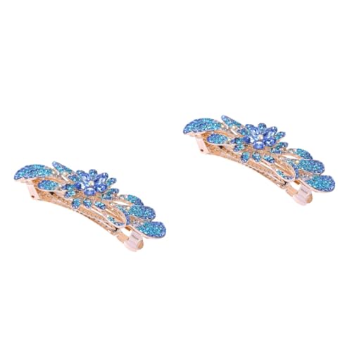 DEARMAMY 2 Stk Frühlingshaarspangen Haarnadel Haarspangen Mit Strass Haarspange Mit Strasssteinen Haarspangen Für Frauen Haarspange Blue von DEARMAMY