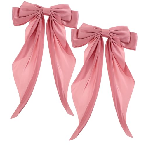 DEARMAMY 2er-pack Haarnadel-clips Mit Schleife Haarschmuck Mit Schleife Für Damen Modische Haarnadeln Mit Schleife Und Band Schmetterlingsclip Für Mädchen Und Kinder Pferdeschwanzhalter von DEARMAMY