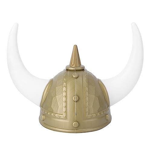 DEARMAMY 2 Stk Hut aus Hornhelm Ochsenhornkappe Stierhornhut Hut aus Ochsenhorn Ochsenhornhelm Wikinger-Cosplay-Hut tiermütze Lustiger Hut Hüte Cosplay-Helm Performance-Hut PVC-Kunststoff von DEARMAMY