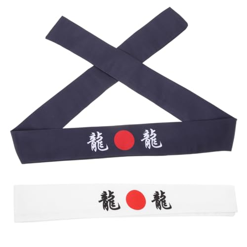 DEARMAMY 2stücke Teiliges Samurai Hachimaki Japanische Chef Und Sport Stirnbänder Für Karate Kampfsport Und Freizeitaktivitäten Und Vielseitig Und Schweißabsorbierend von DEARMAMY