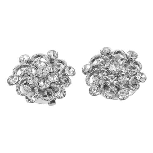 DEARMAMY 2 Stück Abnehmbare Strass Metall Manschettenknöpfe Modische Schmuck-button-covers für Hemdkragen Eleganter Schmuck für Anzug Smokinghemden Damen und Herren von DEARMAMY