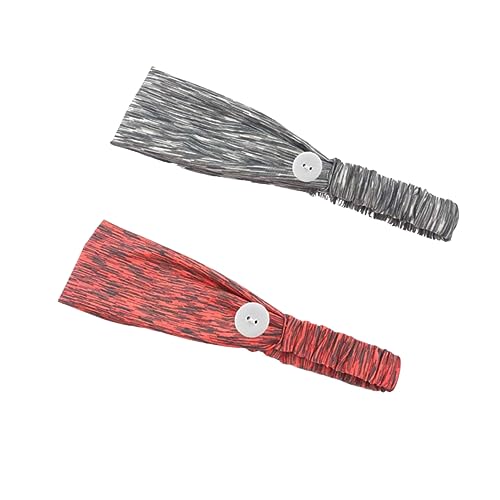 DEARMAMY 2stücke Haarband Stirnband Fitness-stirnband Laufhaarband Fitness-haarband Mit Knopf Für Yoga Sport Und Training Atmungsaktiv Weich von DEARMAMY