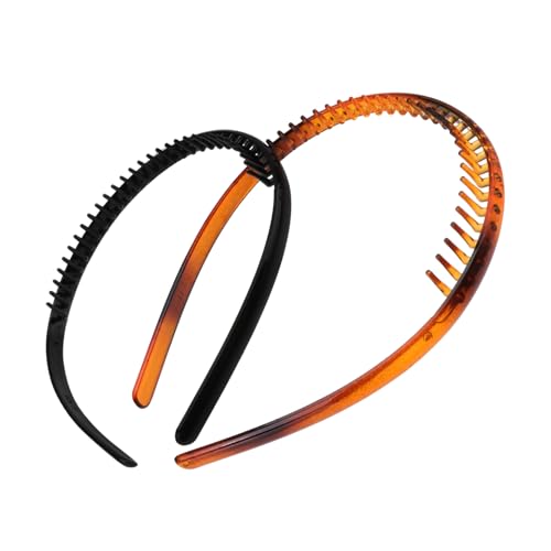 DEARMAMY 2stücke Gezahnte Haarreifen Rutschfeste Damen Stirnbänder Haarreifen Mit Zähnen Haarschmuck Für Frauen Und Mädchen von DEARMAMY