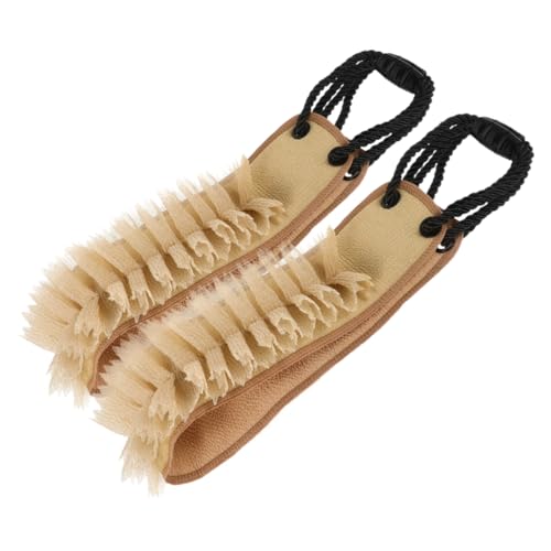 DEARMAMY 2 Stück Badetuch badeutensilien badezubehör körperbürste Badeaccessoire duschzubehör schaumbad Rückenschrubber für die Dusche für Frauen Peeling-Körperpeeling Viskosestoff Beige von DEARMAMY