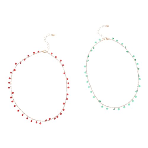 DEARMAMY 2 Stück Boho Perlen Halsketten Leichte Choker Schmuckstücke Langlebig und Strahlend für Sommer Strandmode und Lässige Outfits von DEARMAMY