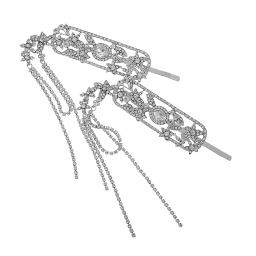 DEARMAMY 2 Stück Brautkleidkopfschmuck Braut-hochzeits-haar-accessoire Hochzeits-brautclip Braut Haarzubehör Haarschmuck Für Die Hochzeit Brautschmuck Aus Kristall Metall Silver von DEARMAMY