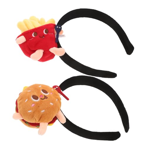 DEARMAMY 2 Stück Burger Pommes Stirnband Cosplay Stirnband Lustiges Stirnband Lustiges Stirnband Burger Performance Stirnband Requisite Kopfbedeckung Geschmeidige Kopfbedeckung von DEARMAMY