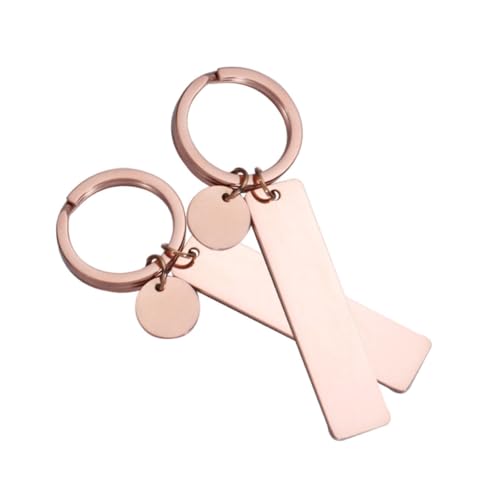 DEARMAMY Personalisieren Sie Ihre Schlüsselanhänger. 2 Stück Schlüsselanhängeranhänger Aus Edelstahl Mit Haken Zum Schnitzen Und Gravieren. von DEARMAMY