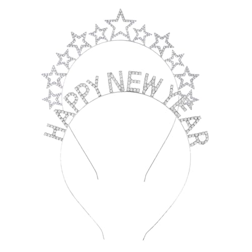 DEARMAMY 2 Stück Dekorativer Haarreif für Neujahr mit Strass Sternen Design für Partys und Feiern Einzigartiges und Komfortables Accessoire für Fest von DEARMAMY