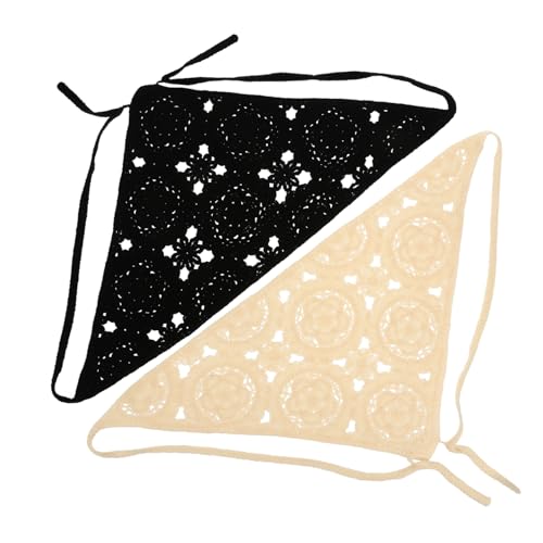 DEARMAMY 2stücke Häkel-bandana Stirnband Dreieck Haar Schal Dekorative Haartücher Für Frauen Mädchen von DEARMAMY