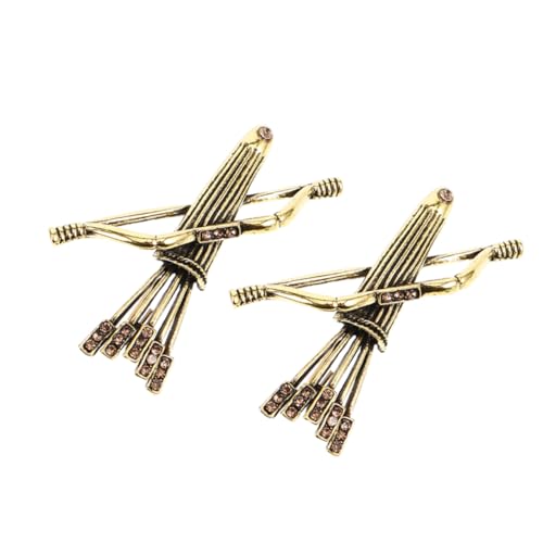 DEARMAMY 2 Stück Einzigartiger Männer Broschen Pin im Bogen Design Vielseitig als Umhang Pin oder Anstecker für Anzüge Antikgoldene Ausführung Perfektes Herrenaccessoire von DEARMAMY