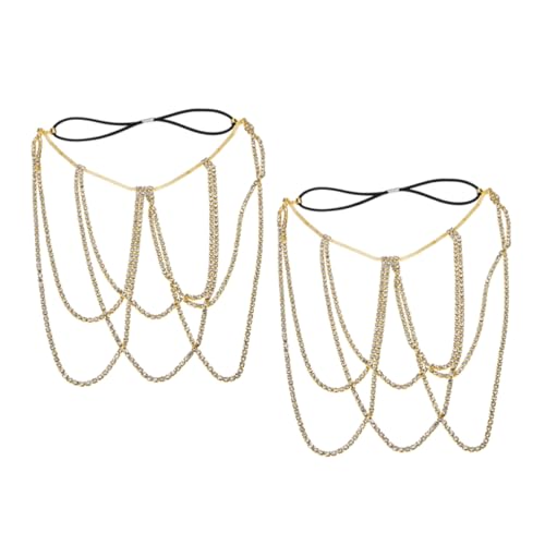 DEARMAMY 2 Stück Elastische Bein Kette Körperkette für Frauen Goldene Glitzerkette für Strandpartys und Rave Veranstaltungen Bohemian Stil Verstellbar und von DEARMAMY