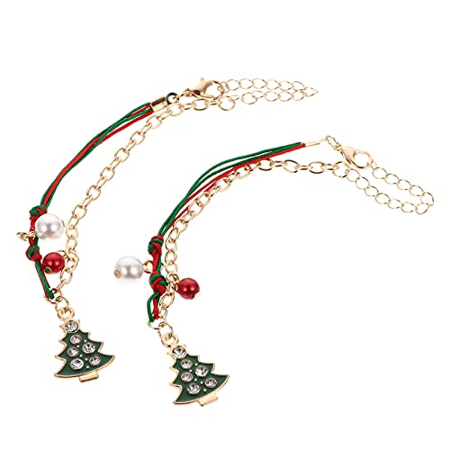 DEARMAMY 2 Stück Elch Armband Medaillon Weihnachtsmann Dekoration Weihnachtsmann Weihnachtsdekoration Jesus Des Deckels Weihnachts Charm Armband Weihnachtsschmuck Armband Party von DEARMAMY