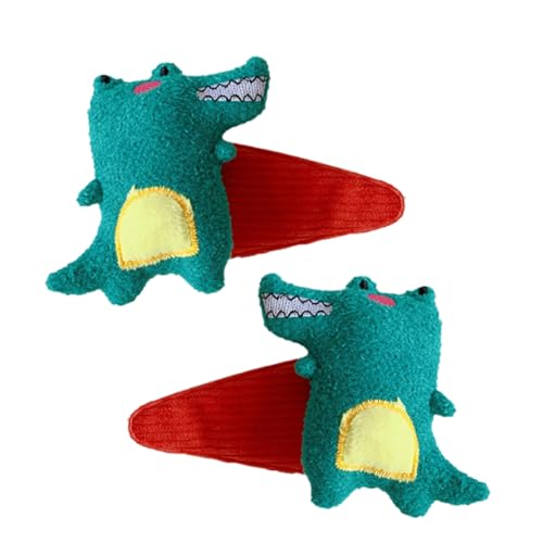 DEARMAMY 2 Stücke Dinosaurier Haarspangen Kreative Cartoon Haaraccessoires Rutschfeste Haarklammern für Mädchen Lustige Dinosaurier Haarschmuck in Grün für Partys und Tägliche Nutzung von DEARMAMY