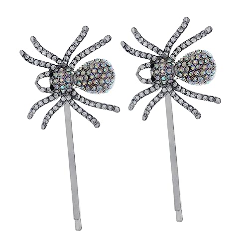DEARMAMY 2 Stück Glitzernde Spider Haarspange Teiliges mit Funkelnden Strasssteinen Einzigartiger Haarschmuck für Damen für Halloween Kostüm Partys und Festliche Anlässe von DEARMAMY