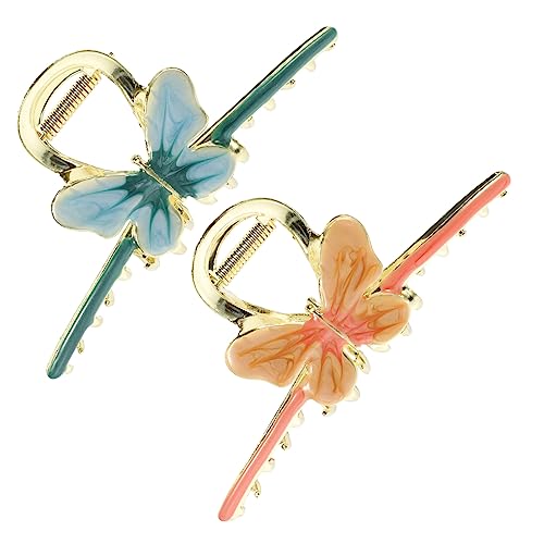 DEARMAMY 2 Stück Haarnadel Aus Metall Haarklammer Klaue Schmetterlings-haarschmuck Haarspangen Für Damen Erheben Jay Schmetterlinge Clip Groß Haarbarrette Legierung von DEARMAMY