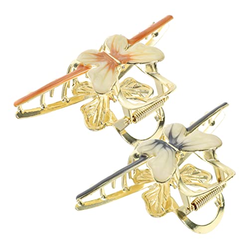 DEARMAMY 2 Stück Haarnadel Clips für Haare Haarspange Haarzubehör Schmetterlings-Haarspangen Klauenklammern groß Haarspangen schnappen Haarspangen für Damen Legierung von DEARMAMY