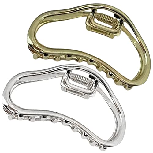 DEARMAMY 2 Stück Haarnadel haarschmuck hair styling haargreifer haarklammet Haarpracht-Schmuck Mädchen Haarzubehör Klaue groß Clips Gold Klemmbacken für Haare mittlere Haarspangen Legierung von DEARMAMY