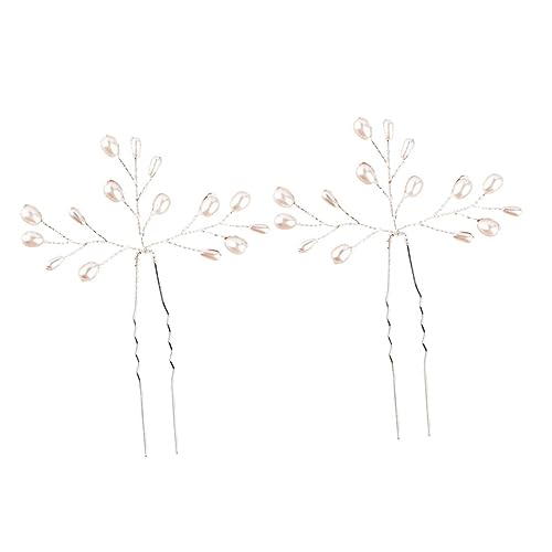 DEARMAMY 2stücke Perlen Haarschmuck Brautschmuck Haarnadeln Perlenhaar Hochzeit Zubehör Für Frauen Kopfschmuck Perle Haarstücke Braut Haarteile von DEARMAMY