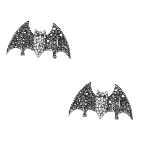 DEARMAMY 2 Stück Halloween Haarklammer mit Strasssteinen Fledermausflügel Design Langlebiger Legierungsclip für Damen Party Haarornament für Halloween Kostüm Mädchen und Festliche Anlässe von DEARMAMY