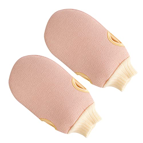 DEARMAMY 2 Stück Handschuhe schrubben exfoliating glove exfoliate gloves Peeling-Handschuh Duschhandschuhe Peeling handtucher handtücher Badehandschuhe für Duschpeeling Körperwäscher von DEARMAMY