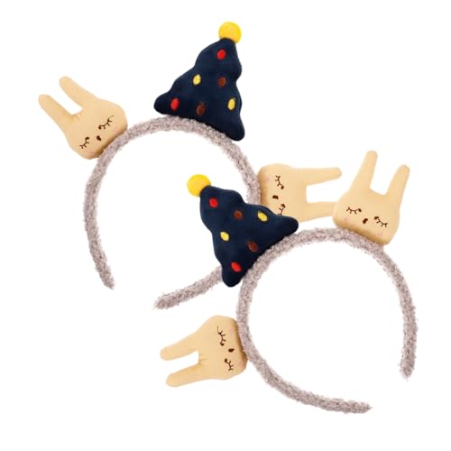 DEARMAMY 2 Stück Hase Weihnachtsbaum Haarschmuck Fuzzy-ohren-stirnband Hasenohren Kostüm Bandeau Bands Hasenohren Haarband Hasenohren Stirnband Krawatten Hasenhaarband Stirnbänder Stoff von DEARMAMY