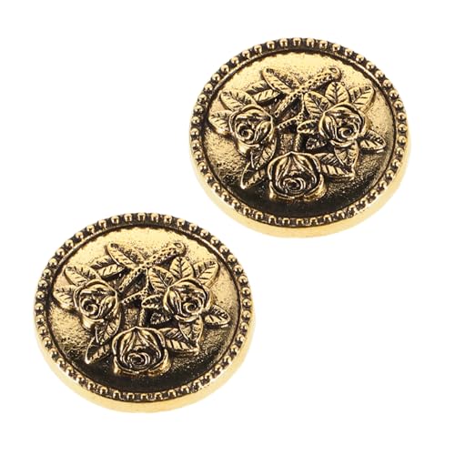 DEARMAMY 2 Stück Hemdmanschaumdeckung Vintage -taste Abdeckt Stilvolle Knopfabdeckungen Button Manschettenzubehör Button Deckdekorationen Hemdknopf Schmuck Legierung Golden von DEARMAMY