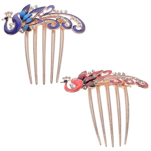 DEARMAMY 2stücke Haarkamm Strasssteinen Seitliche Kämme Für Frauen Hochzeitsschmuck Aus Legierung Clip-kämme Für Friseur Accessoires Für Braut Und Hochzeit von DEARMAMY