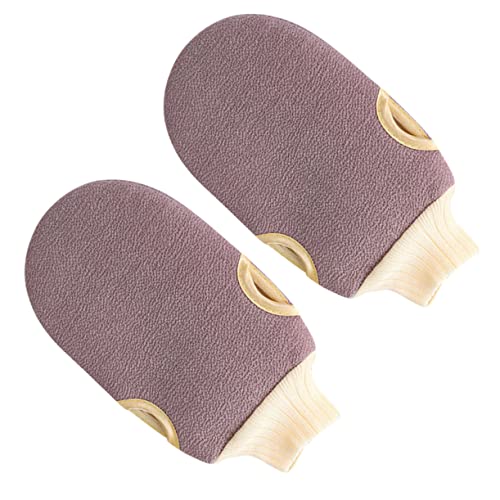 DEARMAMY 2 Stück Körperwäscher Handtücher Handschuh-peeling Für Den Körper Badehandschuhe Für Duschpeeling Schrubbhandschuhe Badhandschuhe Badewäscher Für Den Körper Coffee von DEARMAMY