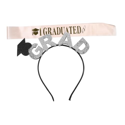DEARMAMY 2 Stück Kostüm der Abschlusssaison Studentenfeier Zubehör Feierliche Schulterbänder Feier Kopfband Set Abschlussstirnband Graduierung Haarschmuck Abschlusskappenzubehör Tuch DEARMAMY 2 Stück Kostüm der Abschlusssaison Studentenfeier Zubehör Feierliche Schulterbänder Feier Kopfband Set Abschlussstirnband Graduierung Haarschmuck Abschlusskappenzubehör Tuch von DEARMAMY