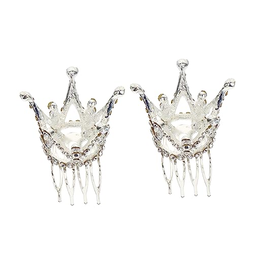 DEARMAMY 2 Stück Krone Haaraccessoire Geburtstagskrone für Mädchen Auffälliges Kopfschmuck für Partys und Aufführungen Robustes Design für Geburtstagsfeiern von DEARMAMY