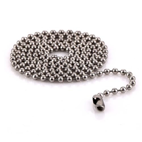 DEARMAMY 2 Stück Kugelkette Poliert Unisex Halskette Robust für Anhänger und Dog Tags von DEARMAMY