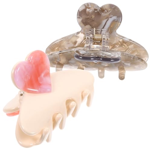 DEARMAMY 2stücke Herzkralle Clips Für Frauen Große Haarspangen Aus Haarklammern Herzförmig Haar-accessoires Für Langes Haar Geeignet Für Party Und Alltag von DEARMAMY