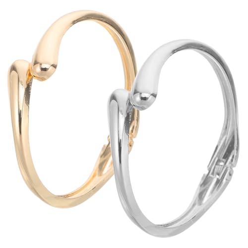 DEARMAMY 2 Stück Modischer Armreif Damen Wasserfall design Federleichter Offener Bangle Eleganter Hochzeitsschmuck Vielseitig für Party und von DEARMAMY