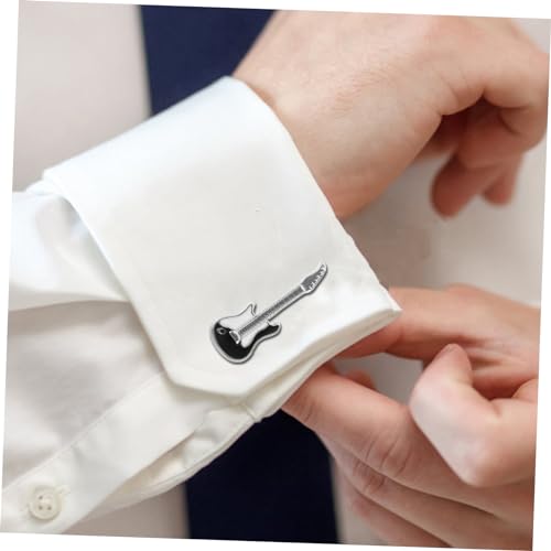 DEARMAMY 2 Stück Manschettenknöpfe Für Hemden, Anzüge Und Kleidung Mit Gitarrenmotiv Für Herren Und Damen, Hochwertig Verarbeitet Und Langlebig Zur Einfachen Dekoration Und Vielseitigen von DEARMAMY