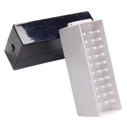 DEARMAMY 2 Stück Nail Drill Bits Aufbewahrungsbox Slots Weiß Schwarz Organizer Nagelfräser Bit Halter Maniküre Zubehör Langlebig Praktisch und Umweltfreundlich von DEARMAMY