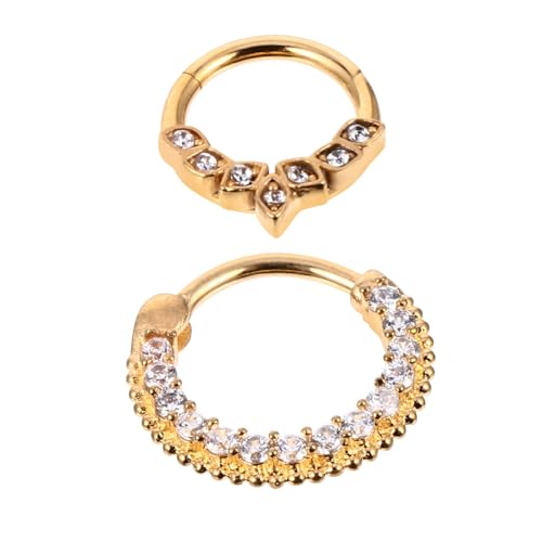 DEARMAMY 2 Stück Nasenringe aus Edelstahl mit Funkelnden Zirkonia Modische Nasenpiercings für Damen und Herren Hautfreundlicher Schmuck Langlebig und Elegant Klassisches Design in von DEARMAMY