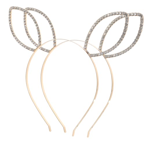 DEARMAMY 2stücke Kaninchen Ohr Stirnband Strass Party Stirnband Dekoration Kaninchen Ohr Haarband Für Damen von DEARMAMY
