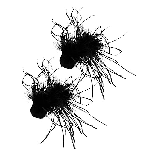 DEARMAMY 2 Stück Ostrich Haarspangen Flauschige Haarclips für Damen Haarschmuck für Partys Hochzeiten und Besondere Anlässe Retro Stil Einzigartiges Design von DEARMAMY