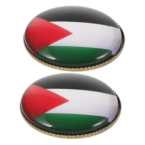 DEARMAMY 2 Stück Palästina Flaggen Pin Anstecknadel Metall Kupfer Patriotische Brosche für Herren Reversjacke Zubehör Langlebig Glatt Oberfläche Stilvoll von DEARMAMY