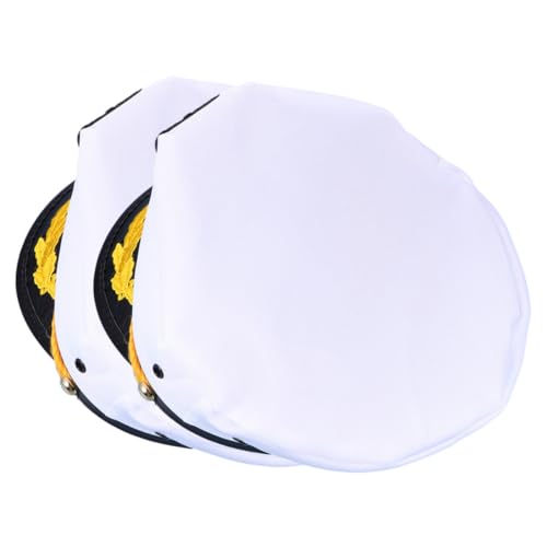 DEARMAMY 2 Stück Party Performance Hut Cosplay Matrosenhut Flugzeughüte Marineblaue Hüte Matrosen Kostümkappen Eimerhüte Meer Captian Hut Regenhut Sonnenhut Partyhüte von DEARMAMY