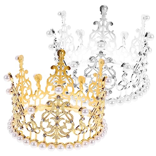 DEARMAMY 2 Stück Perlen Haarkronen Schmuck Für Schmuck Für Mädchen Die Krone Mädchen Accessoires Strasssteine Mädchen Haar Accessoires Mädchen Schmuck Prinzessinnen Ornamente von DEARMAMY