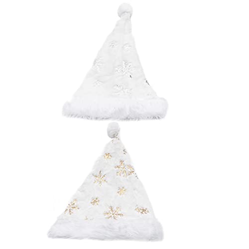 DEARMAMY 2 Stück Plüsch Weihnachtsmannmütze Weihnachtsdekoration Winterdekor Mädchen Weihnachtsoutfit Weihnachtskostüme Für Flauschige Mützen Weihnachtsmannmützen Weihnachtsmützen von DEARMAMY