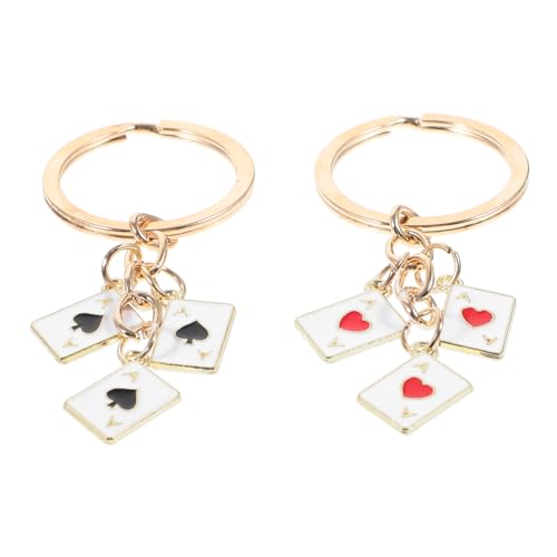 DEARMAMY Einzigartiges Schlüsselanhänger-Set Mit Pokerkarten-Dekoration Für Autoschlüssel Und Herrenaccessoires von DEARMAMY